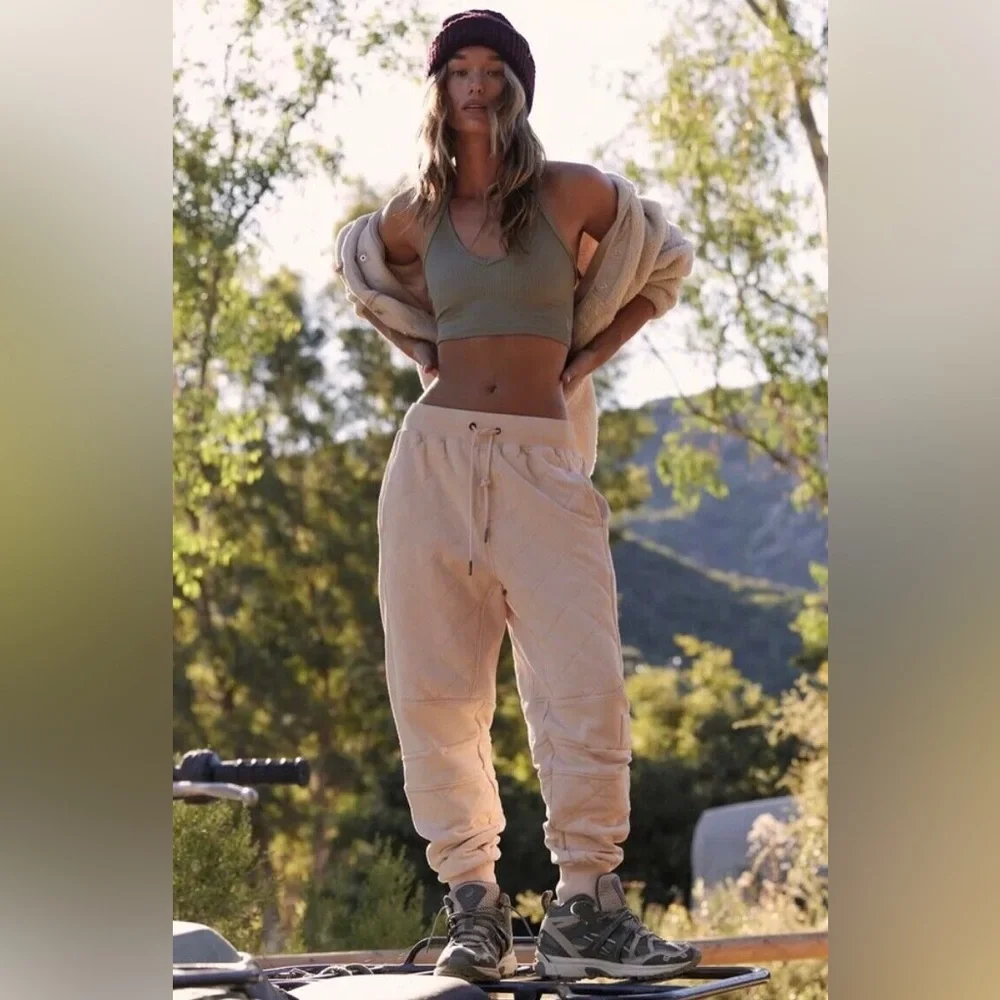 NEW Free People Movement Countdown Quilted Joggers - Picture 1 of 4